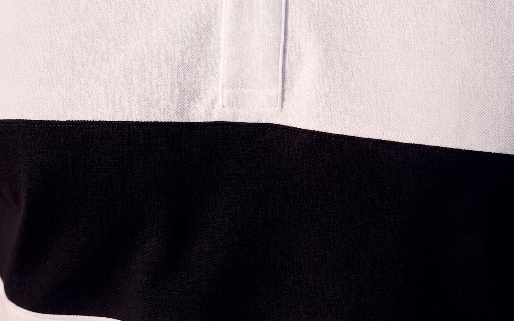 White Polo, Black Chest Band: details