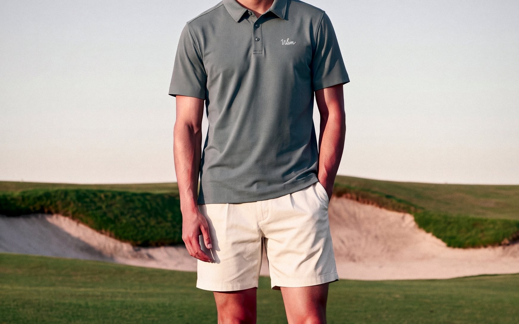 Sage Snap Polo: full look
