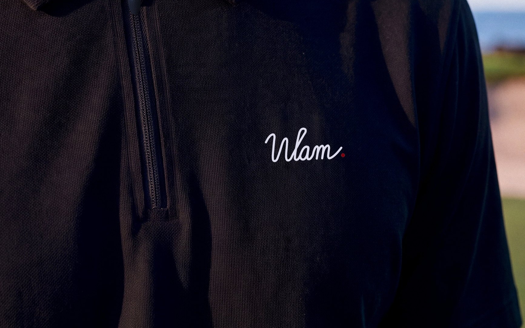 Black Quarter-Zip Polo: details